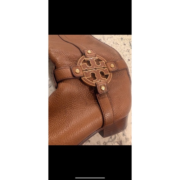 Tory Burch Riding Boots Women's Size 8.5 Amanda Light Brown Tan Almond - Picture 2 of 11